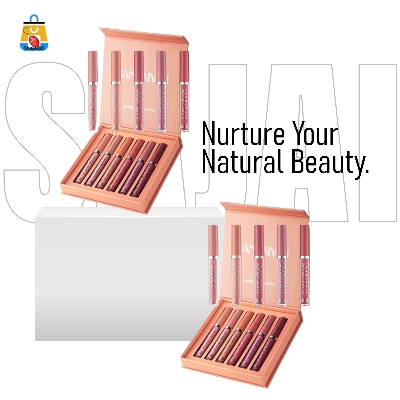 Picture of HANDAIYAN 6 Colors Long Lasting Velvet Lips Tint Liquid Lipsticks Waterproof Non-Stick Cup Lipgloss Gift Set (A) - Shajai BD