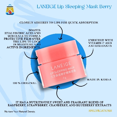 Picture of LANEIGE Lip Sleeping Mask Berry 3g - Authentic Cute Lip Balm - Shajai BD