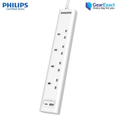 Picture of Philips CHP4141WA/69 Power Multiplier 4 Way Extension Socket with 2 USB Port ( White )