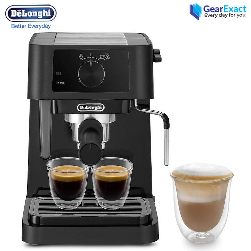 Picture of De’Longhi EC230.BK Stilosa Traditional Barista Manual Pump and Cappuccino Coffee Machine ( Black )