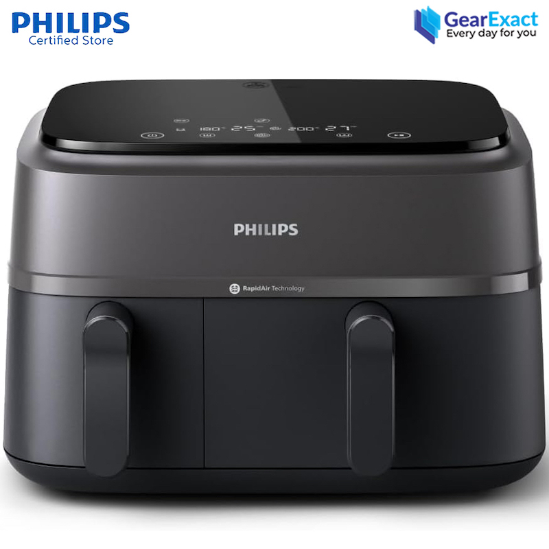 Picture of Philips NA350/00 Dual Basket Airfryer 3000 Series with Rapid Air Technology ( Black )