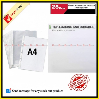 Picture of Sheet Protector A4 size Transparent 10 pcs  25 pcs or 100 pcs