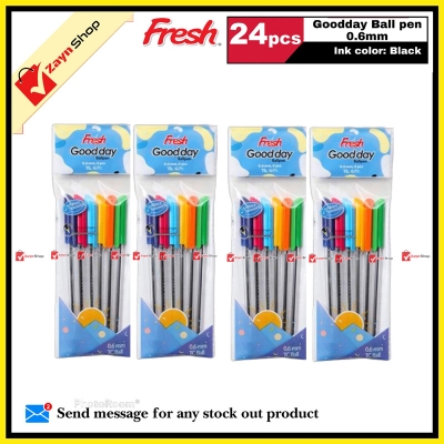 Picture of Fresh Good Day Ball Pen 0.6 mm Black Ink 24 pcs Random color body