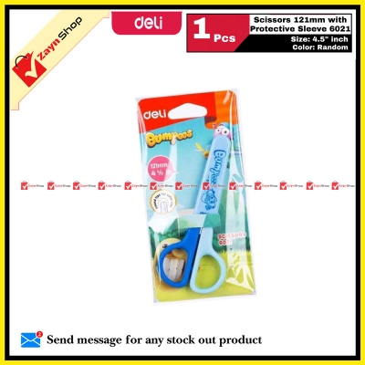 Picture of Deli Scissors 121mm with Protective Sleeve 6021  4.5 inch