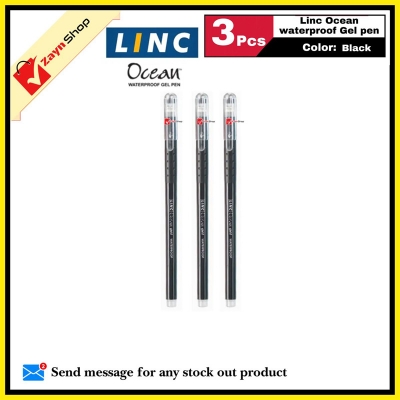 Picture of LINC Ocean Waterproof Gel Pen Blue Black Green Red Ink 3 pcs of Pack