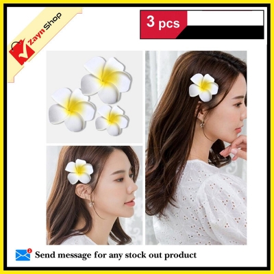 Picture of Artificial Kathgolap Flower Hair Clip Boby Pin Pack of 3pcs White