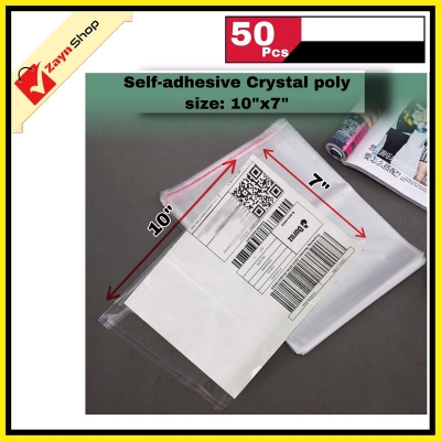 Picture of Crystal Cellophane adhesive poly size 10 x 7 inch Bundle of 50 pcs