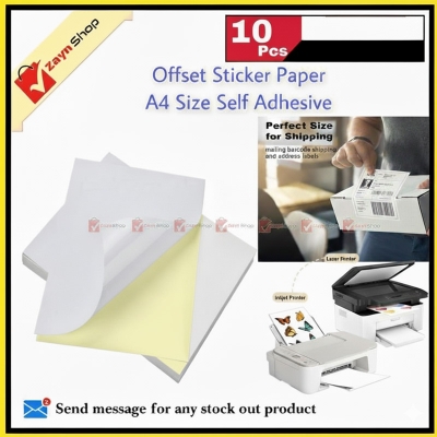 Picture of Offset Sticker Paper A4 Size Self Adhesive Label white color 10 pcs