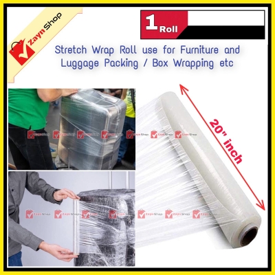 Picture of Poly Roll 1 Kg 20" inch Wrapping poly Plastic Stretch Wrapping  Roll - Experience Effortless Packing - Perfect For Luggage - Box Wra Wrapping poly Plastic Stretch Wrap Roll