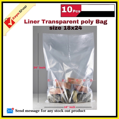 Picture of Liner Transparent poly Bag Size 18x24 Trash Bag 10 pcs