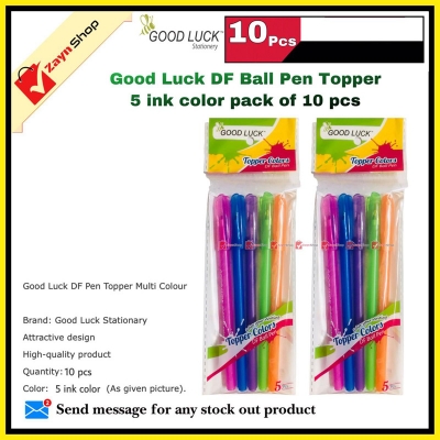 Picture of Good Luck DF Topper Ball Pen 5 ink Colors Pack of 10pcs