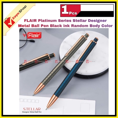 Picture of FLAIR Platinum Series Stellar Designer Metal Ball Pen Black ink Random Body Color 1 pcs