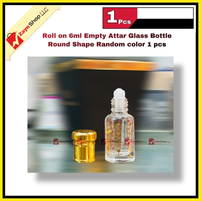 Picture of Empty Roll on Glass Attar bottle 6ml Round Shape Random color 1 pcs(Multicolor)