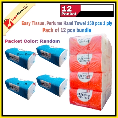 Picture of Easy Tissue Perfume Hand Towel 150 pcs 1 ply Pack of 12 pcs  bundle