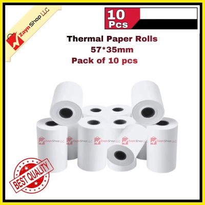 Picture of Thermal Paper Roll 57*35mm 10 pcs for 58mm POS Printer, Receipt Printer, Mini Thermal Printer White