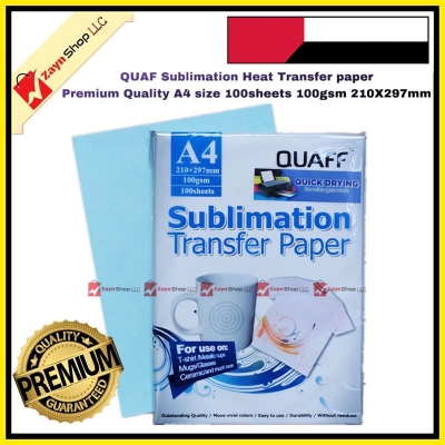 Picture of QUAF Sublimation Heat Transfer paper Premium Quality A4 size 100sheets 100gsm 210X297mm