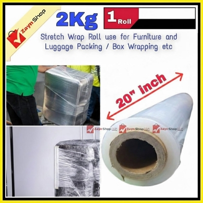 Picture of poly Roll 2 Kg 20" inch Wrapping poly Plastic Stretch Wrapping poly Roll - Experience Effortless Packing - Perfect For Luggage - Box Wrapping