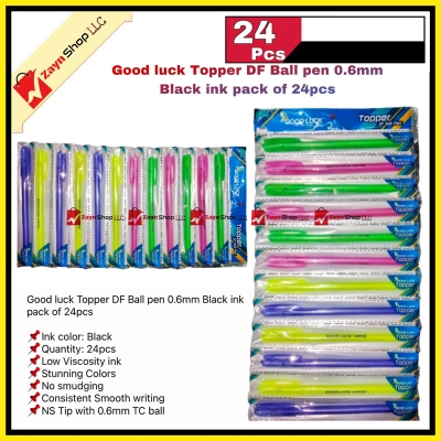 Picture of Good luck Topper DF Ball pen 0.6mm Black ink pack of 24pcs