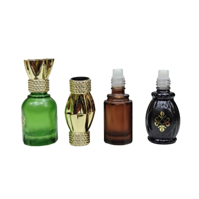 Picture of Empty Roll on Glass Attar bottle 10ml matte finish Random design & color 1 pcs