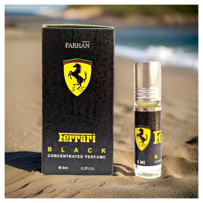 Picture of Ferrari Black by Al Farhan Concentrated Perfume Oil attar Non-alcoholic Fragrance - 6ml