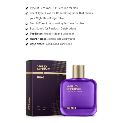 Picture of Wild Stone King Perfume for Men  Eau De Parfum 100ml Luxury Long-Lasting Fragrance Premium Perfume for men Infused with Woody & Oriental Notes