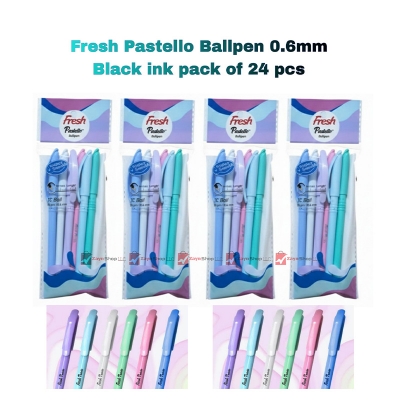 Picture of Fresh Pastello Ballpen 0.6mm Black ink pack of 24 pcs
