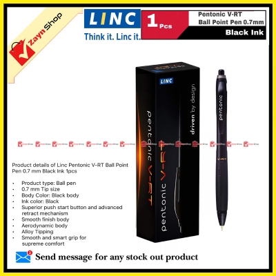 Picture of Linc Pentonic V-RT Ball Point Pen 0.7 mm Black Ink 1pcs