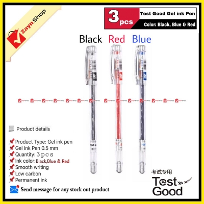 Picture of Test Good Gel Ink Pen 0.5mm (Black , Blue & Red) 3pcs