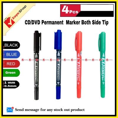 Picture of GXIN Permanent Marker Both side Tip (0.5mm and 1 mm ) CD/DVD Marker 4pcs 4 colors Black Blue Red and Green