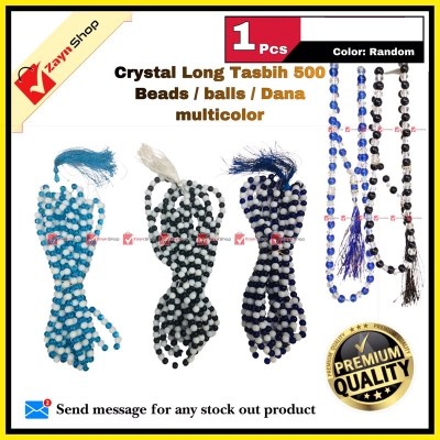 Picture of Crystal Long Tasbih 500 Beads / balls / dana multicolor 1pcs