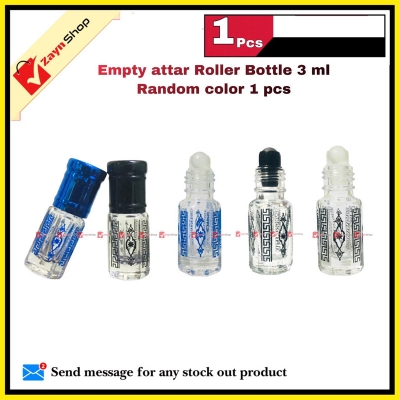 Picture of Roll on attar Empty refillable Glass premium bottle Black color 3ml 1 pcs