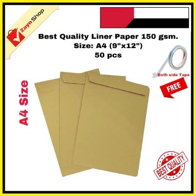 Picture of Envelope (A4 9''x12'') size Liner Paper 150 GSM ( 50 pieces Bundle )