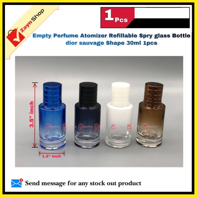 Picture of Empty Perfume Atomizer Refillable Spry 30ml glass Bottle dior Sauvage Shape 1pcs