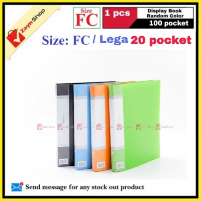 Picture of Display Book FC Legal Size 20 pocket Plastic File Folder Display Presentation Book Random color- 1pcs
