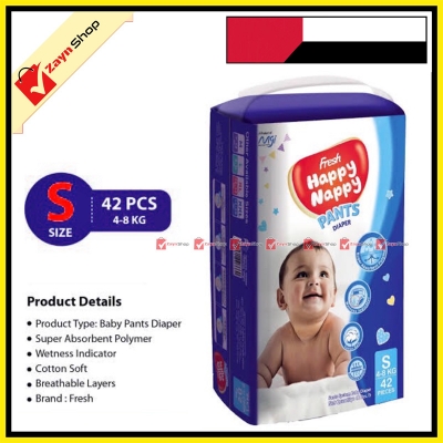 Picture of Fresh Happy Nappy Diaper 4-8 Kg S Size 42 Pcs