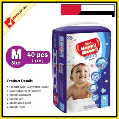 Picture of Fresh Happy Nappy Pant Diaper Size-M for 7-12 Kg 40 Pcs