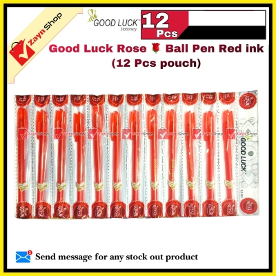 Picture of Good Luck DF Ball Pen Red ink 0.6mm (12 Pcs pouch)