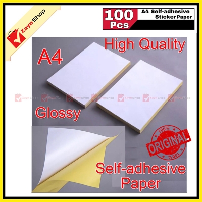 Picture of Sticker Paper Glossy A4 Size Self Adhesive Label white color pack of 100 pcs