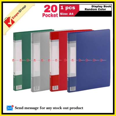 Picture of Display Book 20 Pocket Thin Plastic File Folder Display Presentation Book, A4 Size Random Color 1pcs - Innovative Design - Organize with Style(Multicolor)