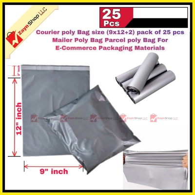 Picture of Courier poly Bag size (9x12+2) pack of 25 pcs Mailer Poly Bag Parcel poly Bag For E-Commerce Packaging Materials(Silver)