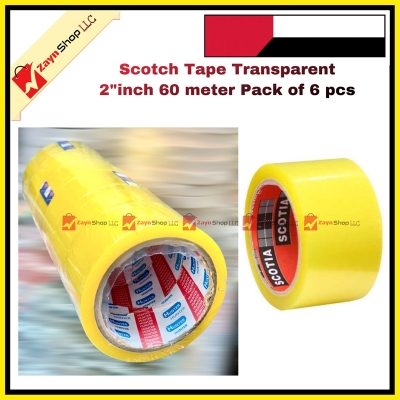 Picture of Scotch Tape Transparent 2"inch 60 meter Pack of 6 pcs