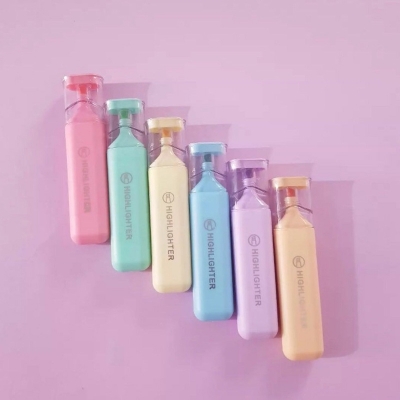 Picture of Fluorescent Highlighter Pens 6 pcs Set Pastel Macaron Colored For Drawing, Marking, Note-Taking