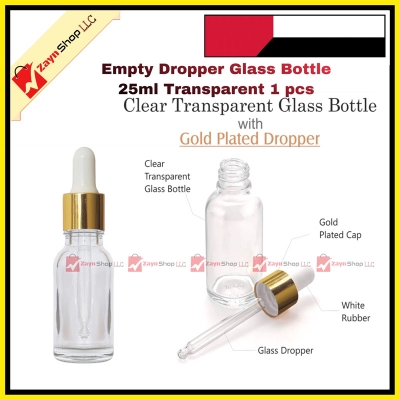 Picture of Empty Dropper Glass Bottle 25ml Transparent 1 pcs
