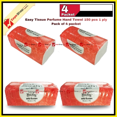 Picture of Easy Tissue Perfume Hand Towel 150 pcs 1 ply Pack of 4 packet