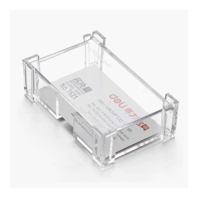 Picture of Deli Business visiting Card Holder /Card Box- Transparent 1 pcs