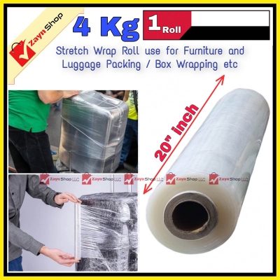 Picture of poly Roll 4 Kg 20" inch Plastic Stretch Wrapping poly perfect For Luggage Box Wrapping