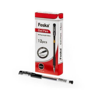 Picture of FOSKA Gel Pen 0.5mm Black ink 12PCS
