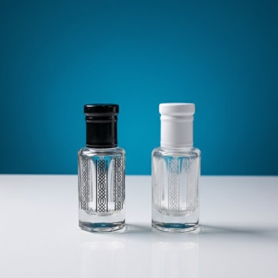 Picture of Empty Roll on Glass Attar bottle 12ml Round Shape Random color 1 pcs