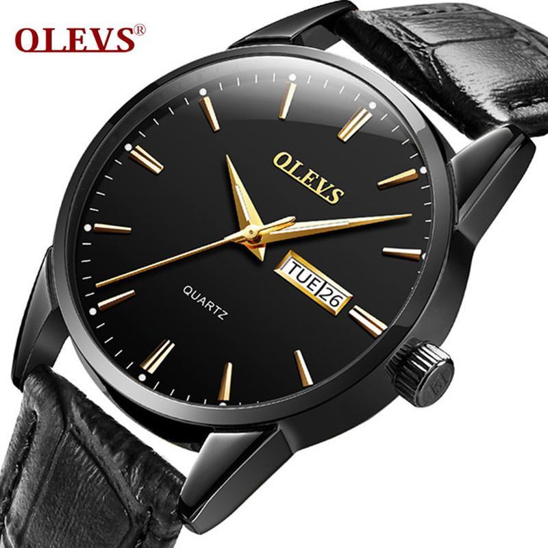 Picture of Inspired by "Olevs 6898 Brown PU Leather Analoge Wrist Watch For Men ( Black )
