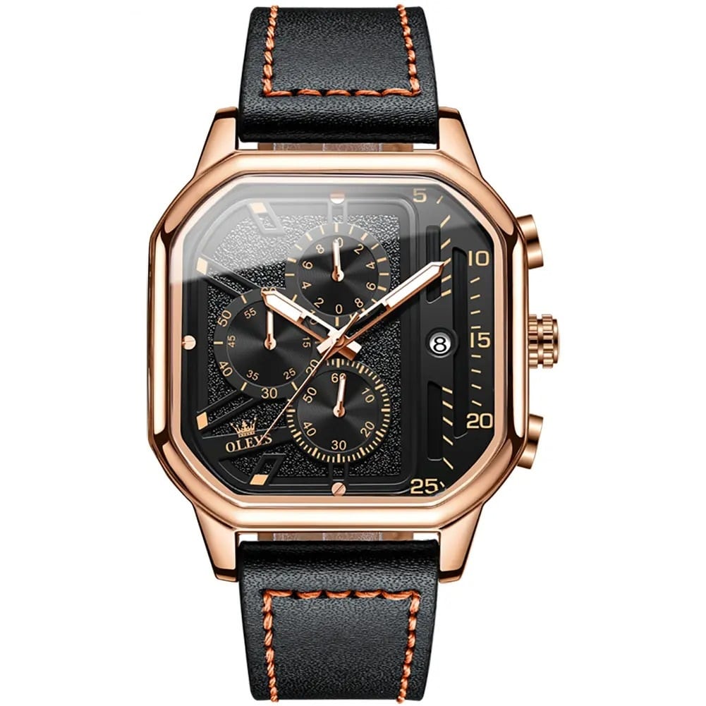 Picture of Inspired by Square Skeleton Quartz Watch For Men ( Gold )